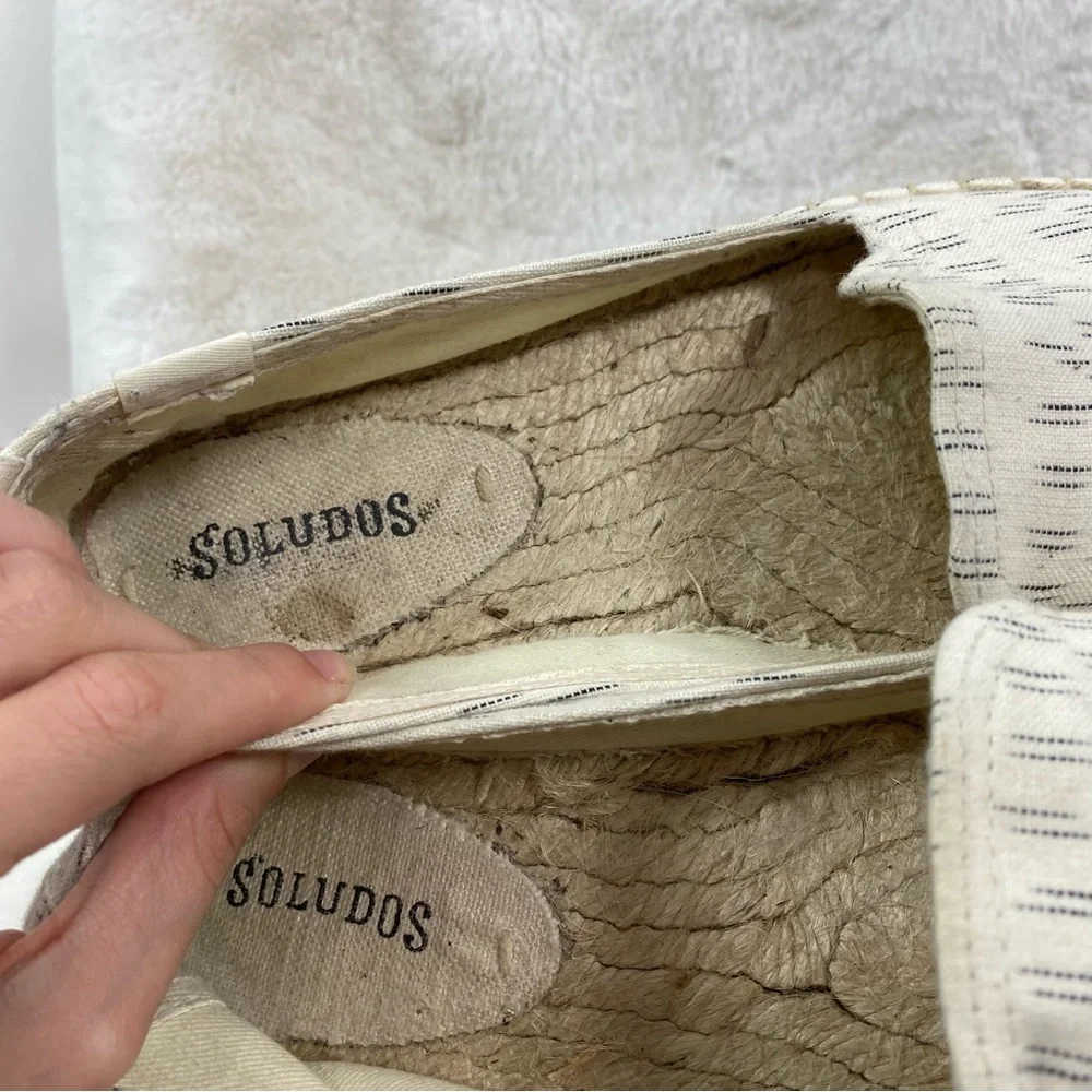 Soludos ecru and black geometric espadrilles 8